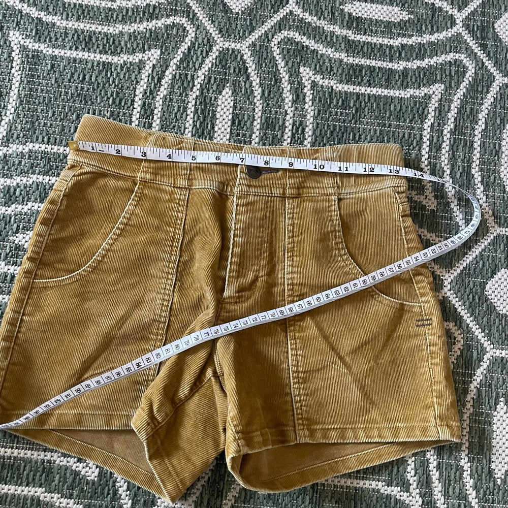 Toad&Co High Waist Corduroy Shorts in Mustard Brown - Picture 12 of 12
